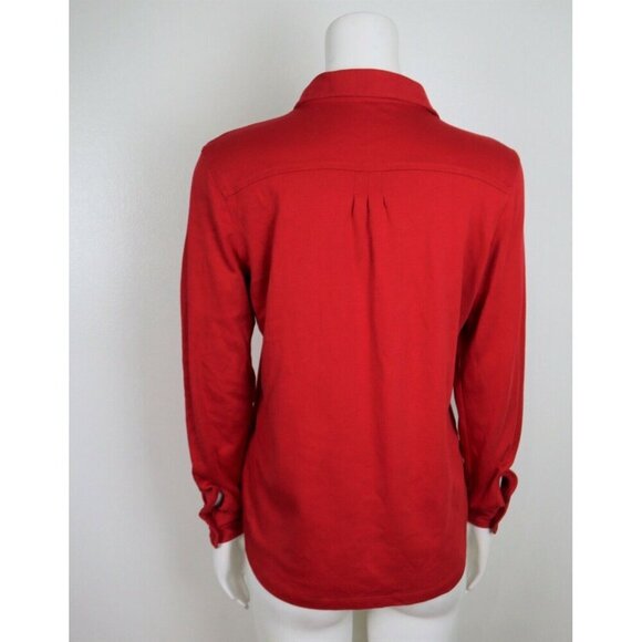 WOMEN'S RED LONG SLEEVE STRETCH KNIT TOP - L.L. BEAN - SIZE M - Picture 5 of 6